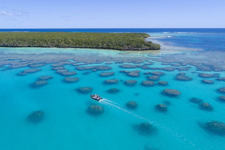 Aerial view of Isle Pines, Kuto, New Caledonia